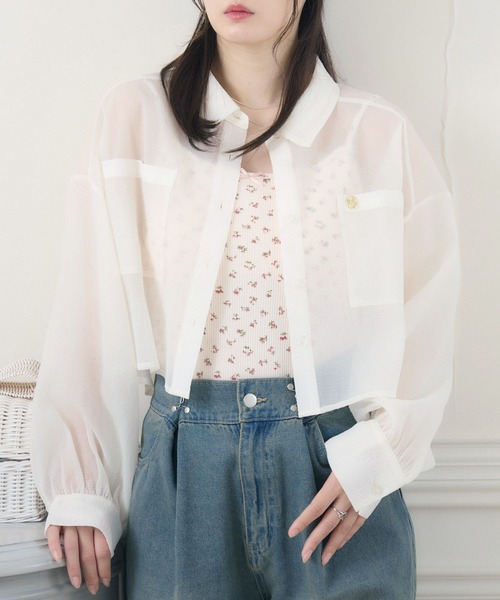 ブラウス シャツ sheer H/S shirt レディース セール】sheer H/S shirt（シャツ/ブラウス）｜SUWDEE