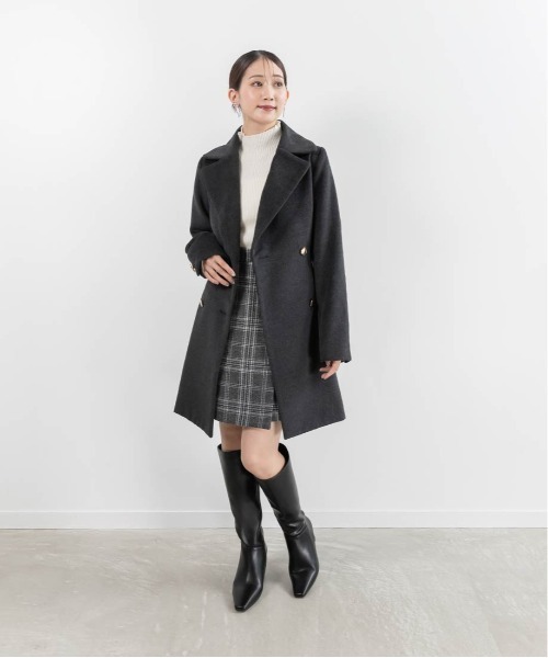 RANDA ブーツ 晴雨兼用 プレートヒールベーシックロングブーツ