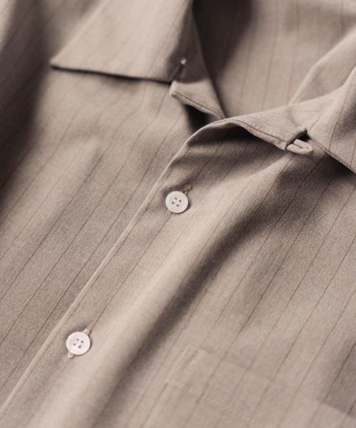 HONE シャツ pinstripe pajama shirt jacket/ ピンストライプ