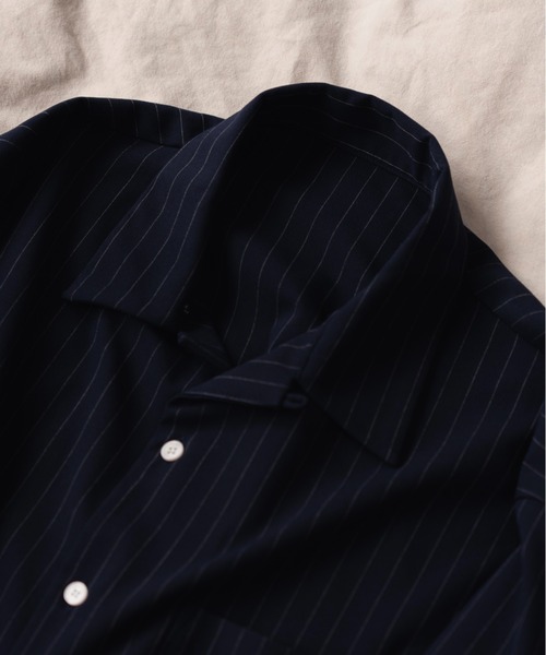 HONE シャツ pinstripe pajama shirt jacket/ ピンストライプ