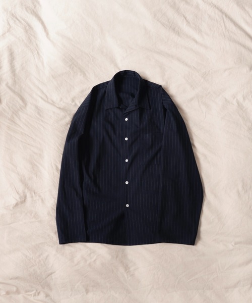 HONE シャツ pinstripe pajama shirt jacket/ ピンストライプ
