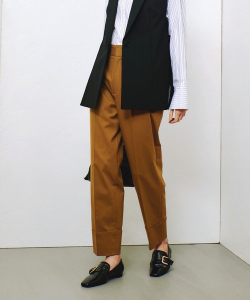 allureville パンツ タックテーパードパンツ レディース