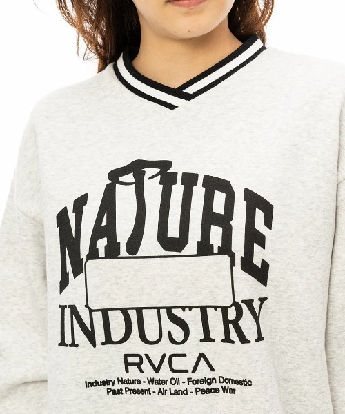RVCA トレーナー スウェット レディース PASTEUP V-NECK LOOSE