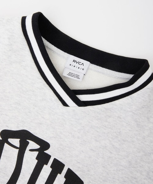 トレーナー スウェット RVCA レディース PASTEUP V-NECK LOOSE トレーナー/ルーカメッセージプリントVネックトレーナー レディ RVCA トレーナー スウェット レディース PASTEUP V-NECK LOOSE
