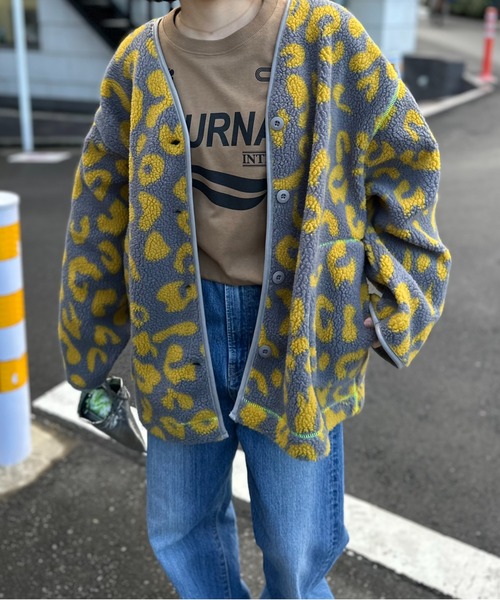 mi via loca ジャケット ノーカラージャケット レオパード柄 ノー