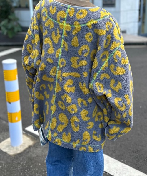 mi via loca ジャケット ノーカラージャケット レオパード柄 ノー