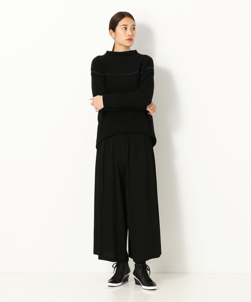 Gabardine K.T パンツ キュプラレーヨン ゴムガウチョパンツ