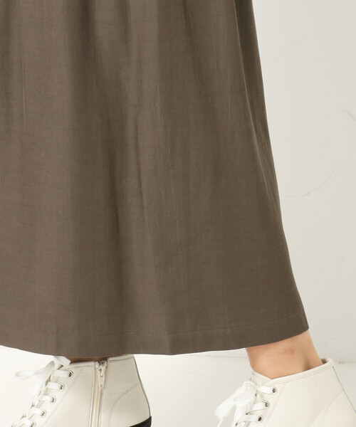 Gabardine K.T パンツ キュプラレーヨン ゴムガウチョパンツ