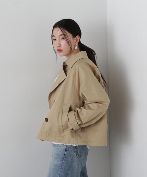 N.N. Natural Beauty Basic 今季　ショートトレンチコート N.Natural Beauty Basic トレンチコート コート 袖バックル