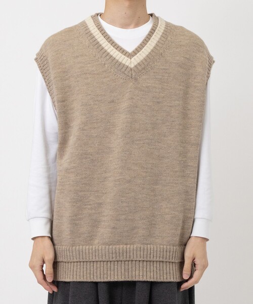 Name.（ネーム） ベスト ジレ 「Name.」FAKE RAYERED TILDEN KNIT VEST 