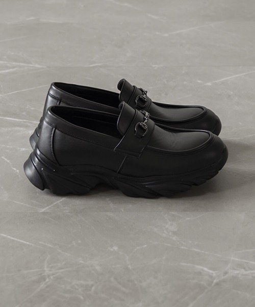 【ELLUV/エルヴ】+7cmハイソール PUレザーバックルベルテッドサンダル ELLUV/エルヴ】+7cmハイソール PUレザーバックルベルテッド