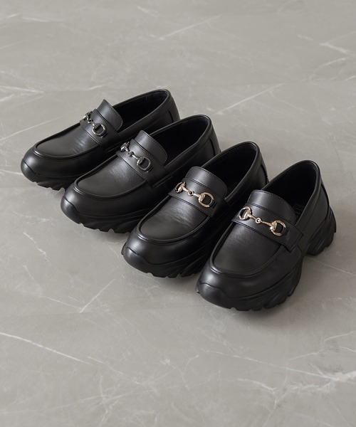 ELLUV ローファー 「ELLUV/エルヴ」+7cmボリュームハイソール PU