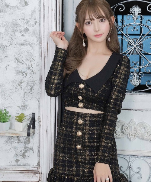ワンピース ツイード ショート丈 ミニ フリンジ 長袖 韓国 Amazon.co.jp: [Fineim] ワンピース レディース ツイード