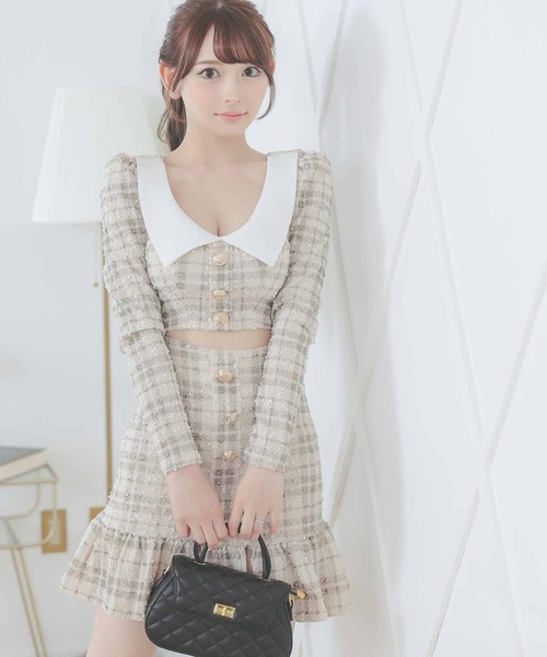 半袖 パフ袖 Uネック ワンピース ミニ ドレス 上品 2色 韓国 パフスリーブワッフルタイトワンピースドレス/キャバドレス【XS