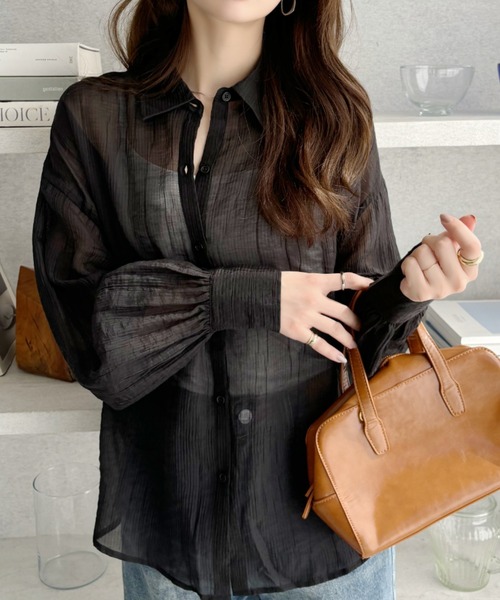 ブラウス シャツ ビックシアーシャツ レディース TREOVER ブラウス シャツ ビッグシアーシャツ レディース