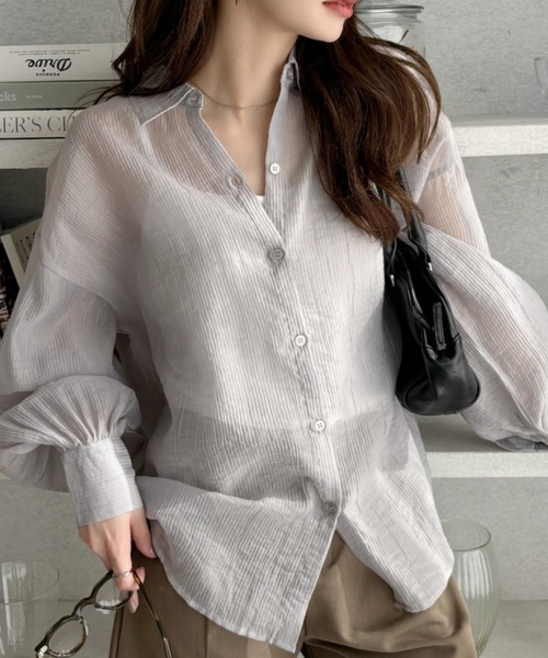 ブラウス シャツ THE SHIRT/シャツ レディース TREOVER ブラウス シャツ ビッグシアーシャツ レディース