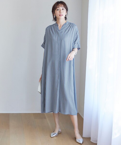 自由区 シャツワンピース リヨセルポプリンシャツ ワンピース