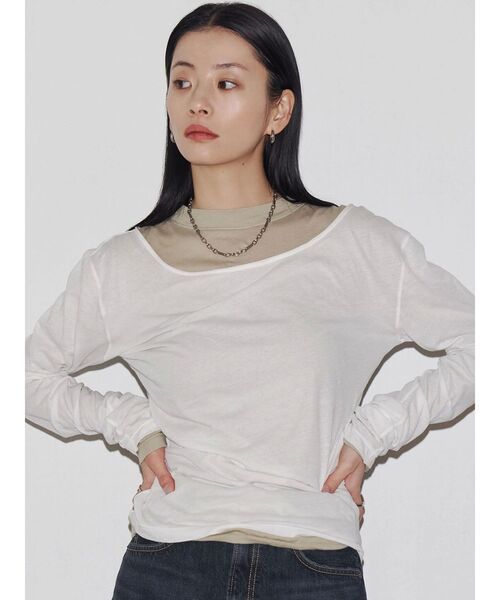 tシャツ 「VEQUM」MULTI LAYERED LONG SLEEVE T SHIRT レディース