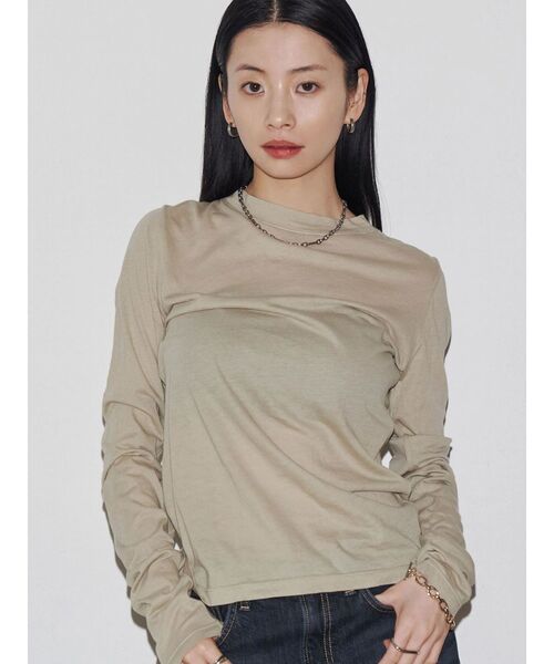 tシャツ 「VEQUM」MULTI LAYERED LONG SLEEVE T SHIRT レディース セール】【VEQUM】MULTI LAYERED LONG SLEEVE T SHIRT（Tシャツ