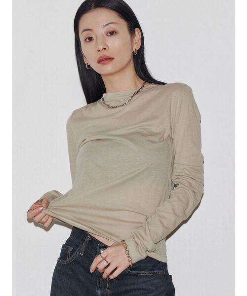 tシャツ 「VEQUM」MULTI LAYERED LONG SLEEVE T SHIRT レディース VEQUM tシャツ 「VEQUM」MULTI LAYERED LONG SLEEVE T SHIRT
