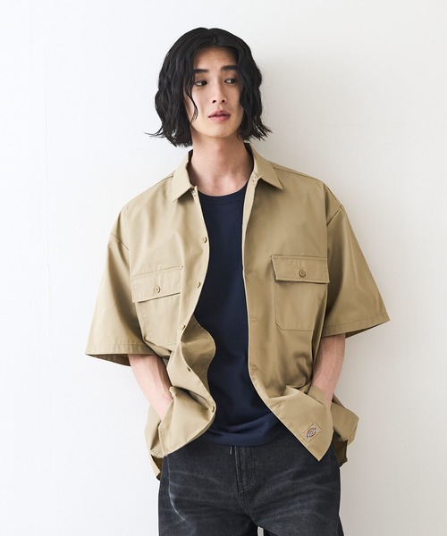 ディッキーズ　LINE6 ワークシャツ Dickies / ディッキーズ】SHORT SLLEEVE WIDE WORK SHIRT