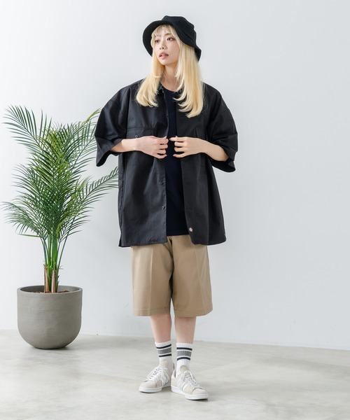 元気☀️様ライトブラウン38翌日発送 Dickies シャツ 「DICKIES/ディッキーズ」ライトTCツイルワーク