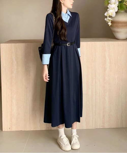 MAISON DE THERESE（メゾン ド テレーズ） ワンピース ベルト付き長袖