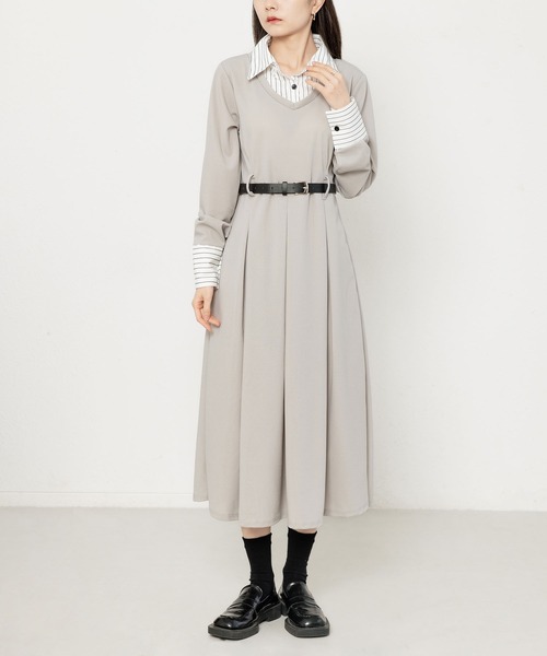 MAISON DE THERESE（メゾン ド テレーズ） ワンピース ベルト付き長袖