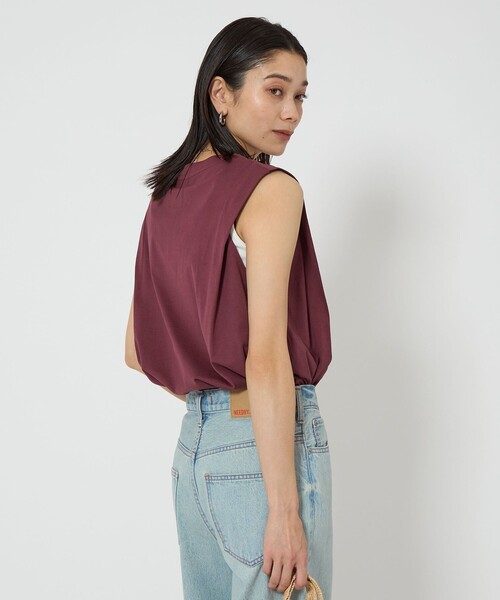tシャツ ショルダータックノースリーブ レディース LEPSIM tシャツ 「3つの機能付き」ショルダータックノースリーブ