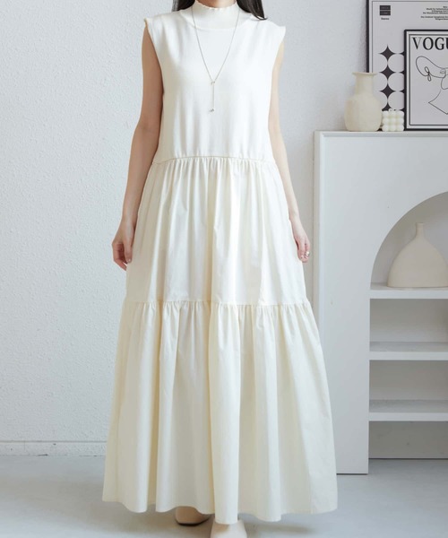 MAISON DE THERESE ワンピース ノースリーブ 切り替えロング