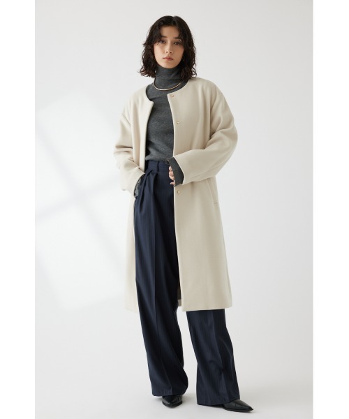 「crie conforto」 ノーカラーコート SMALL チャコールグレー レディース_画像3
