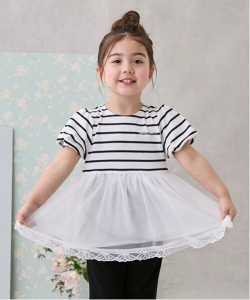 tシャツ 「リンク」シアーペプラムドッキングT(キッズ) キッズ 子供服 女の子 | petit main