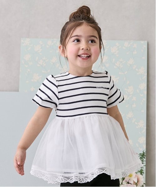 tシャツ 「リンク」シアーペプラムドッキングT(キッズ) キッズ 子供服 女の子 | petit main | 05