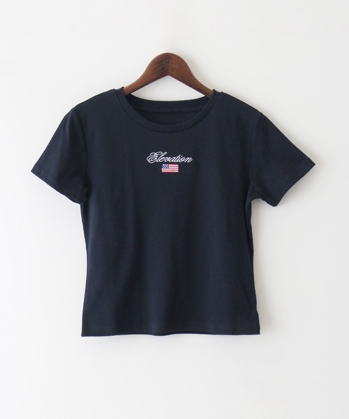 tシャツ 「WEB限定カラーあり・洗える」ロゴ刺繍 Tシャツ レディース SHIPS tシャツ 「WEB限定」「手洗い可能」フラワー 箔 プリント