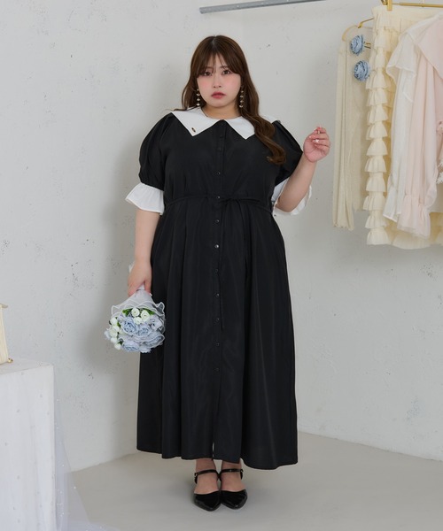 Louiosy ワンピース 「大きいサイズ」プレート付きセーラー