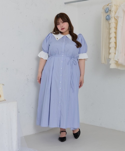 ARCHIVIO 半袖ワンピース　オフホワイト♡サイズ40♡ セール】 【大きいサイズ】刺繍スリーブデザインシャツ