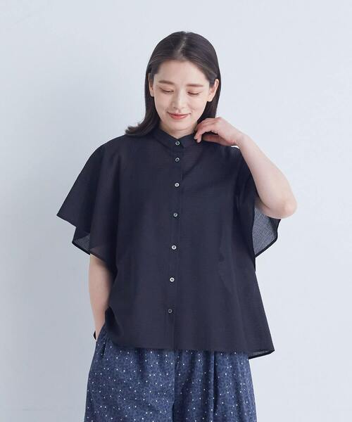 ブラウス シャツ ベルスリーブシャツ レディース