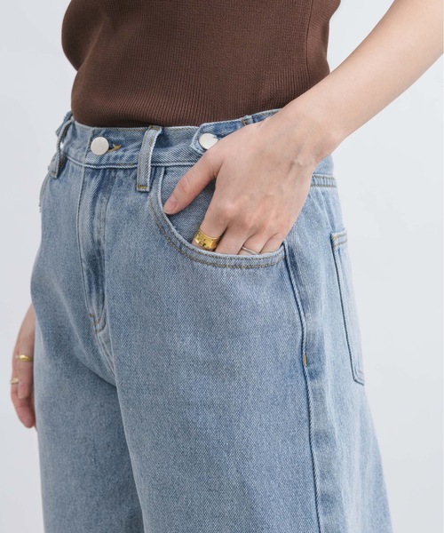 [NEUNA] обработка Denim брюки MEDIUM голубой женский 