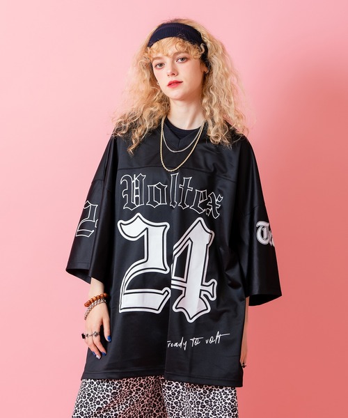 tシャツ a.p.o.v. ストリートフォントナンバリングポリジャージー