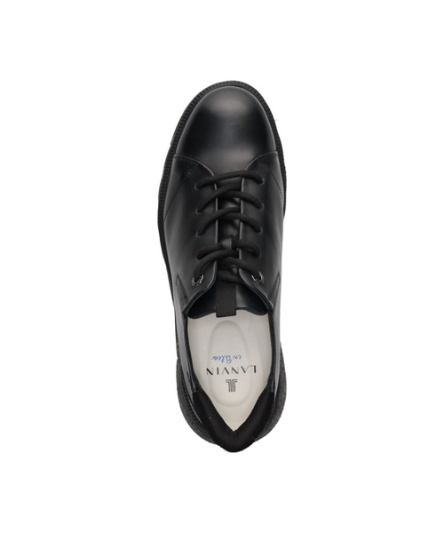 ☆即発 LANVIN en Bleu ランバン ブラック レザー スニーカー LANVIN en Bleu カジュアルレザースニーカー 86501（スニーカー