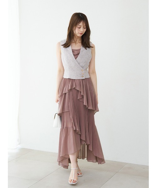 SNIDEL ワンピース アシメントリーティアードキャミワンピース