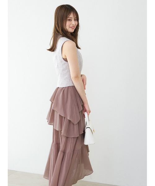 SNIDEL ワンピース アシメントリーティアードキャミワンピース
