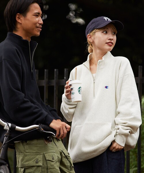 「Champion」 スウェットカットソー MEDIUM グレー メンズ