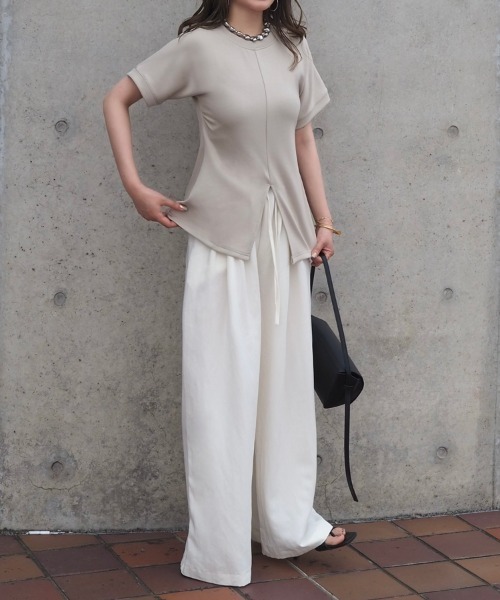 tシャツ 半袖 center slit tee /クルーネックセンタースリット半袖 T