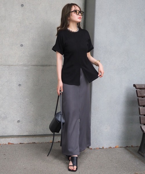 tシャツ center slit tee /クルーネックセンタースリット半袖 Tシャツ
