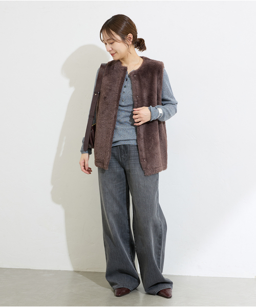 ベスト ジレ 「追加」ダブルフェイスフェザークルーネックベスト レディース JOURNAL STANDARD ベスト ジレ 「追加」ダブルフェイスフェザー