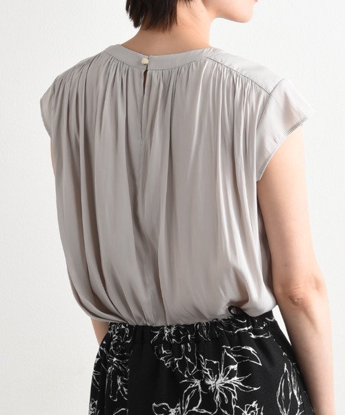 「INTERPLANET」 半袖ブラウス FREE グレイッシュベージュ レディース_画像3