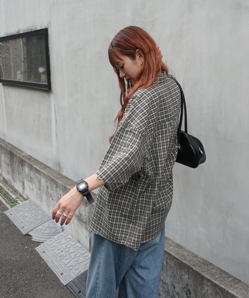 ブラウス シャツ VintageハーフスリーブチェックSH レディース TEEN BOOP ブラウス シャツ VintageハーフスリーブチェックSH