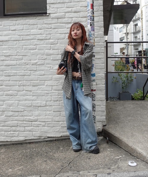 ブラウス シャツ VintageハーフスリーブチェックSH レディース TEEN BOOP ブラウス シャツ VintageハーフスリーブチェックSH