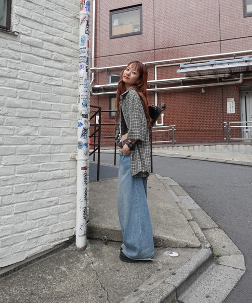 ブラウス シャツ VintageハーフスリーブチェックSH レディース TEEN BOOP ブラウス シャツ VintageハーフスリーブチェックSH